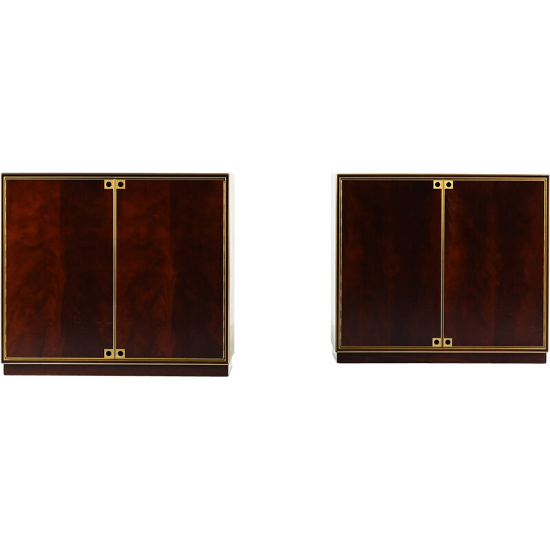 Pair of vintage mahogany highboards by Maison Jansen, 1960