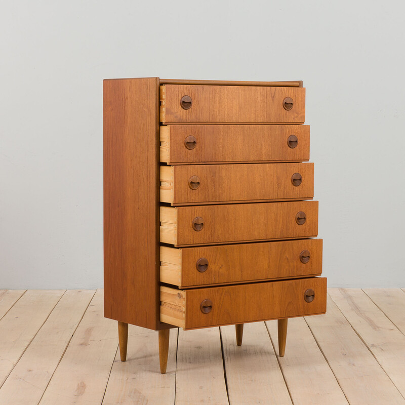 Danish mid century teak chest of drawers by Kai Kristiansen, 1960s