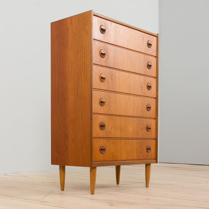 Danish mid century teak chest of drawers by Kai Kristiansen, 1960s