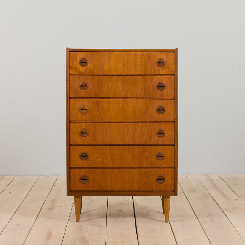 Danish mid century teak chest of drawers by Kai Kristiansen, 1960s