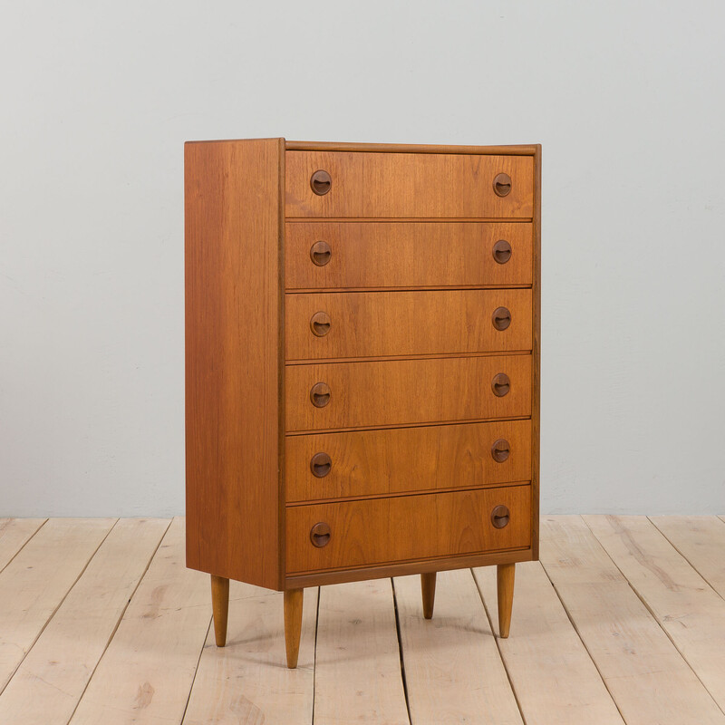 Danish mid century teak chest of drawers by Kai Kristiansen, 1960s