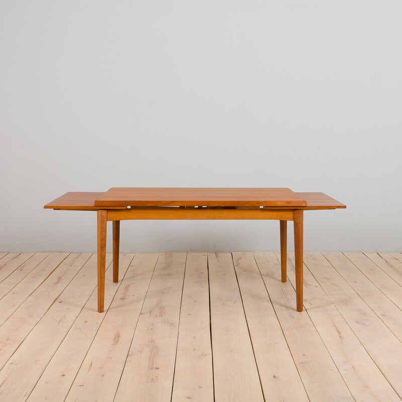 Mesa rectangular de teca vintage de Henning Kjaernulf para Vejle Stole and Mobelfabrik, Dinamarca 1960