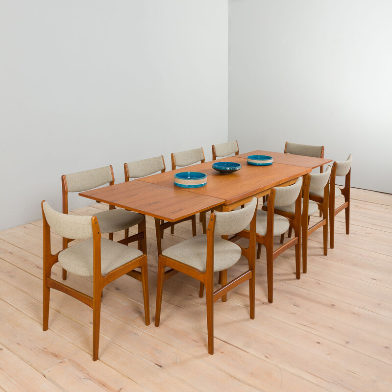 Tavolo rettangolare vintage in teak di Henning Kjaernulf per Vejle Stole e Mobelfabrik, Danimarca 1960