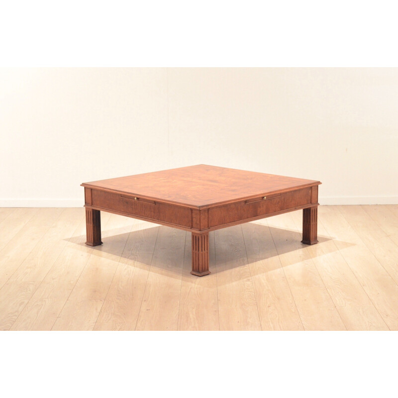 Neoclassical coffee table in walnut - 1970s