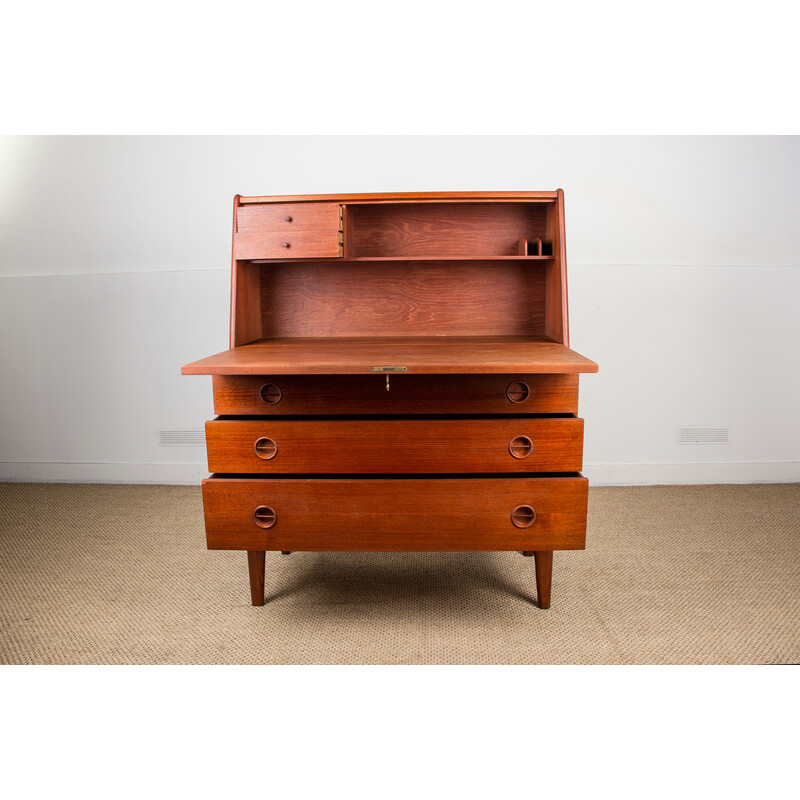 Vintage Deens teakhouten bureau van Arne Hovmand-Olsen voor Mogens Kold, 1960