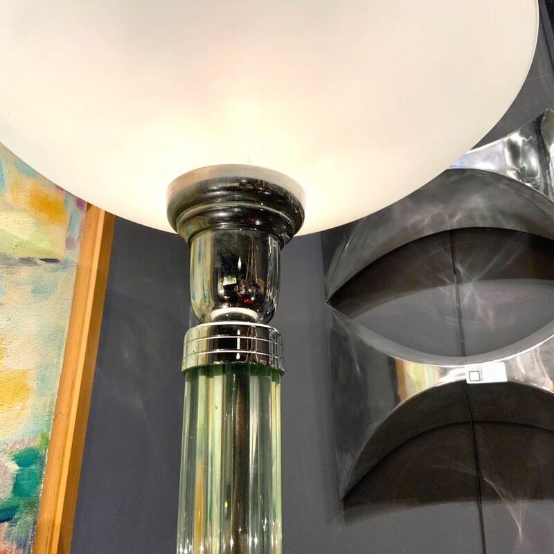 Vintage floor lamp in chrome and glass