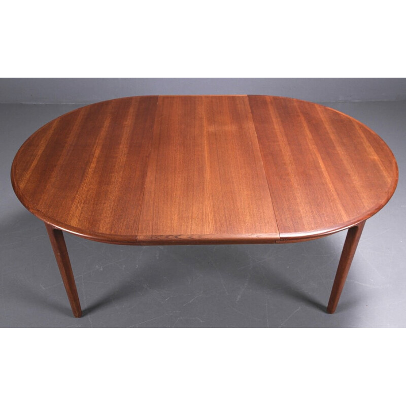 Scandinavian vintage teak table with 3 extensions, 1960