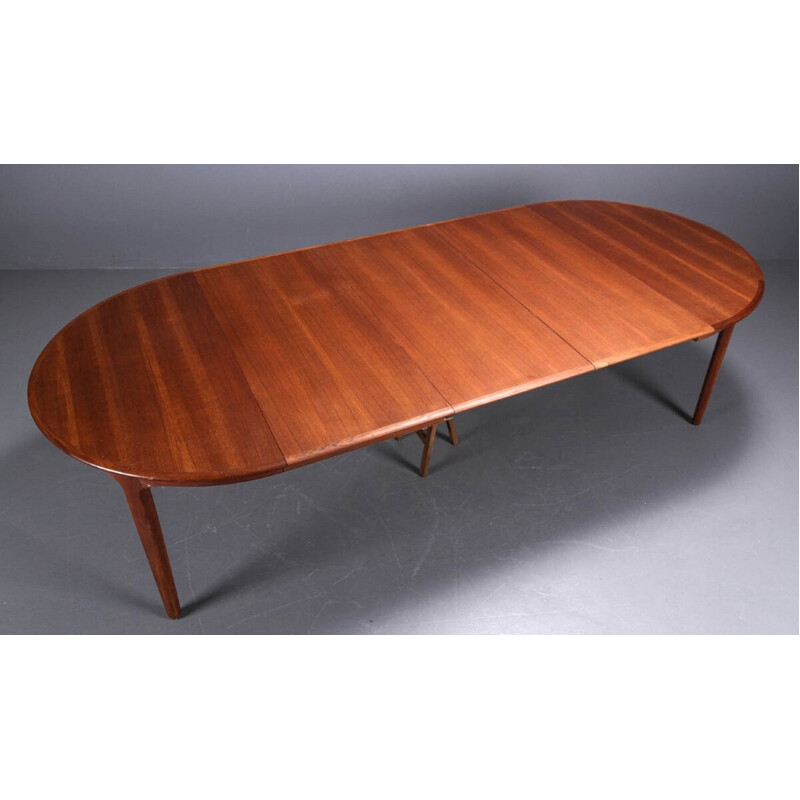 Scandinavian vintage teak table with 3 extensions, 1960