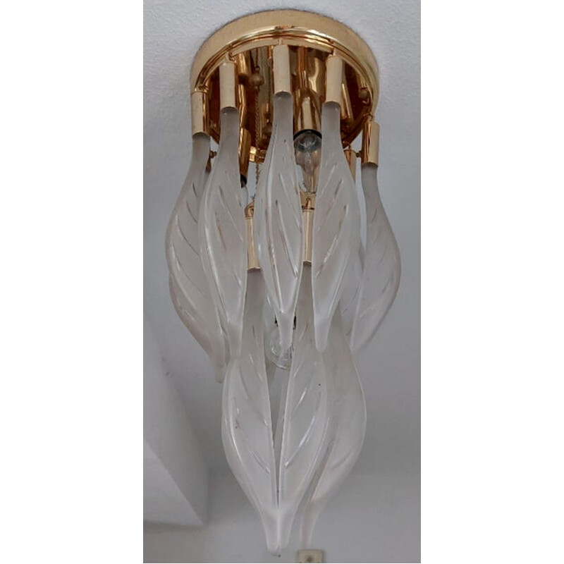 Vintage ceiling lamp in Murano glass by Franco Luce, 1980s