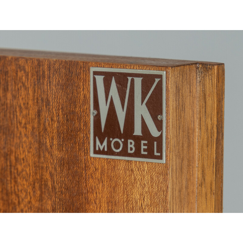 Vintage walnut highboard with two sliding glass doors by Wk Möbel, 1950s