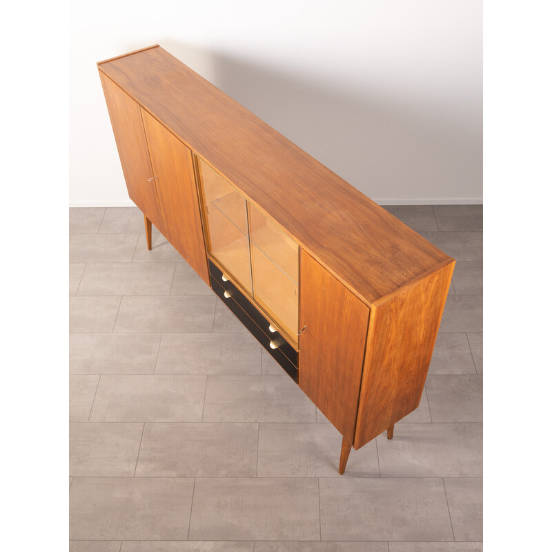 Credenza vintage in noce con due ante scorrevoli in vetro di Wk Möbel, 1950