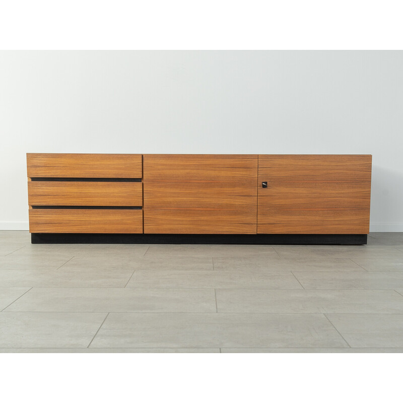 Vintage walnut lowboard with three drawers and two doors, 1960s