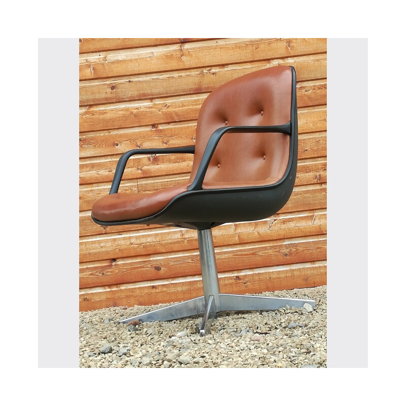 Chaise pivotante vintage avec accoudoirs - 1970