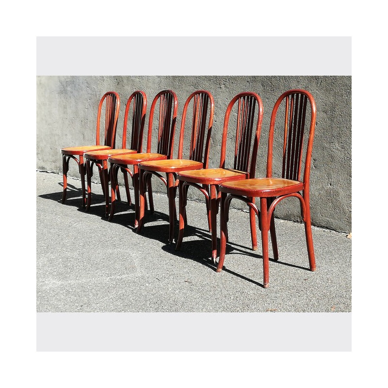 Set of 6 Fischel  bistro chairs - 1950s