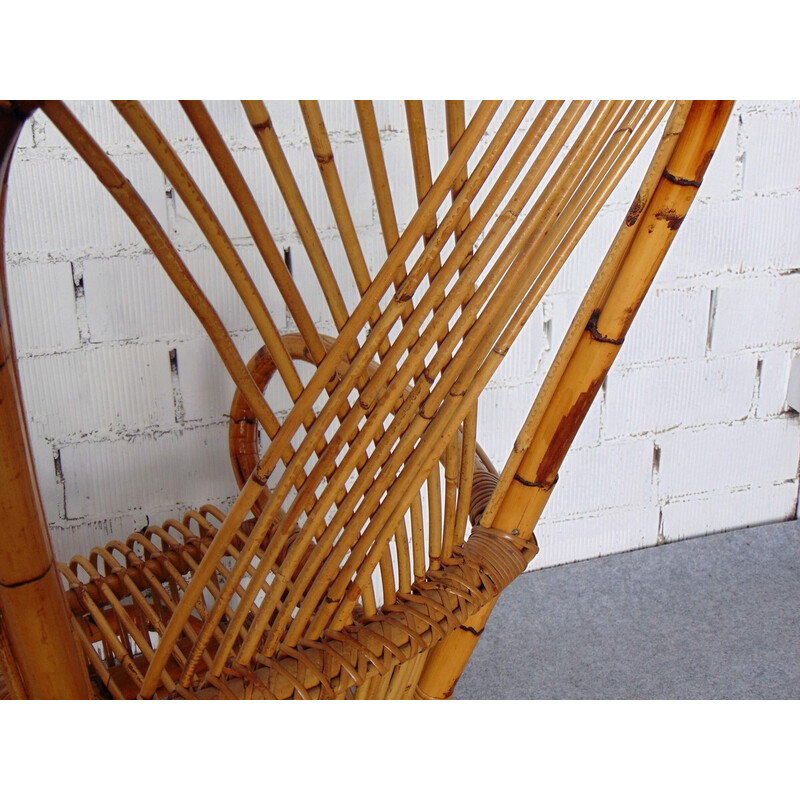 Vintage bamboo rocking chair