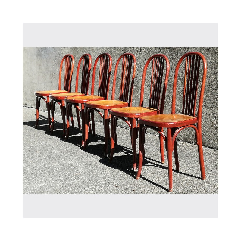 Set of 6 Fischel  bistro chairs - 1950s