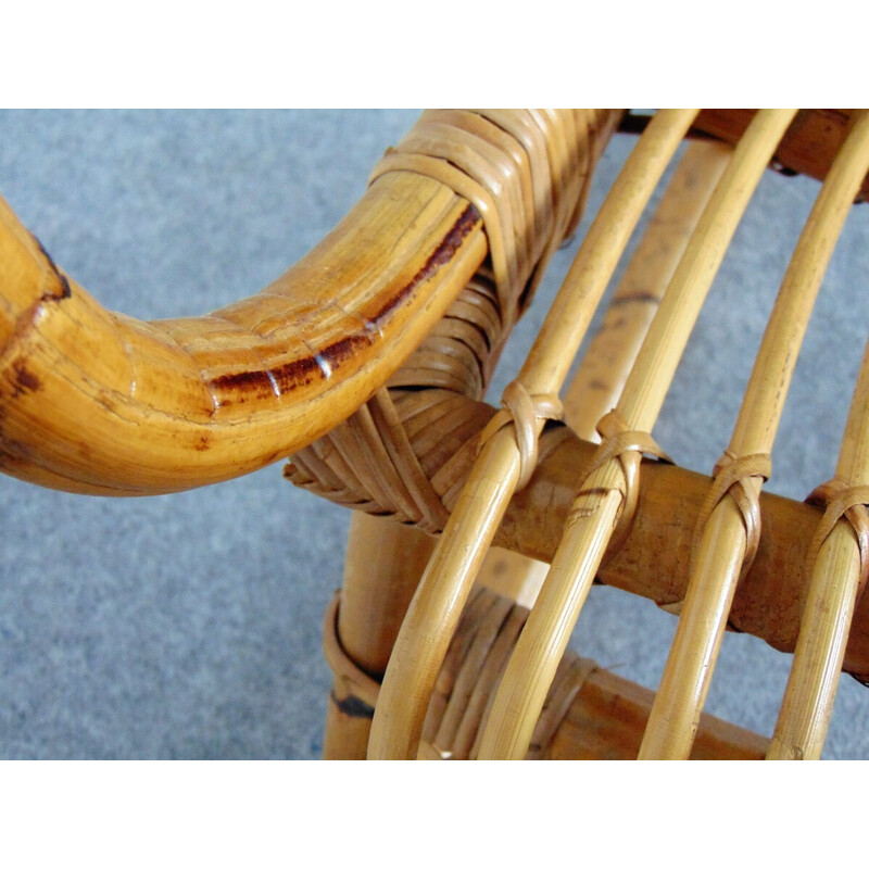 Vintage-Schaukelstuhl aus Bambus