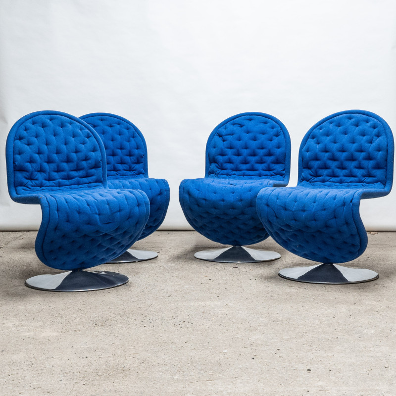 Set of 4 vintage System 123 chairs by Verner Panton for Fritz Hansen, 1970s