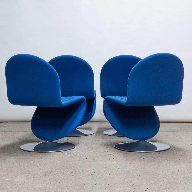 Set of 4 vintage System 123 chairs by Verner Panton for Fritz Hansen, 1970s