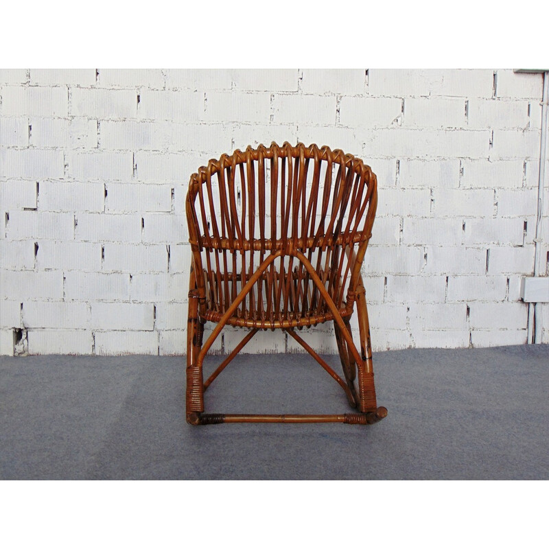 Vintage bamboo rocking chair