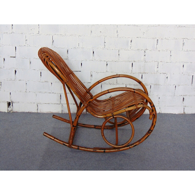 Vintage bamboo rocking chair