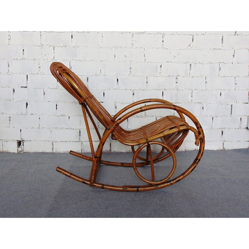 Vintage bamboo rocking chair