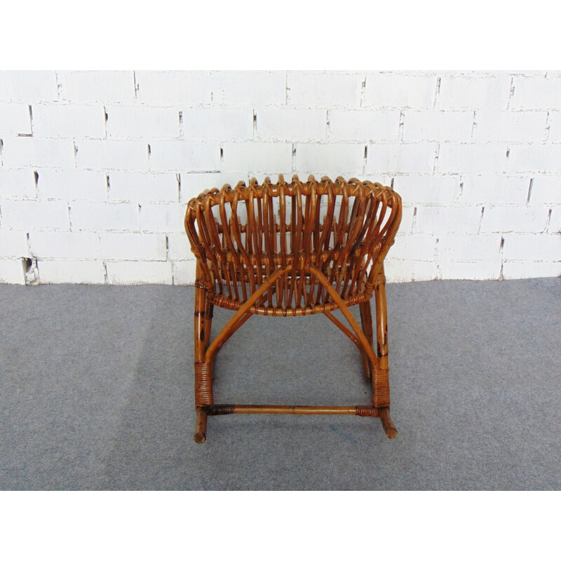 Vintage bamboo rocking chair