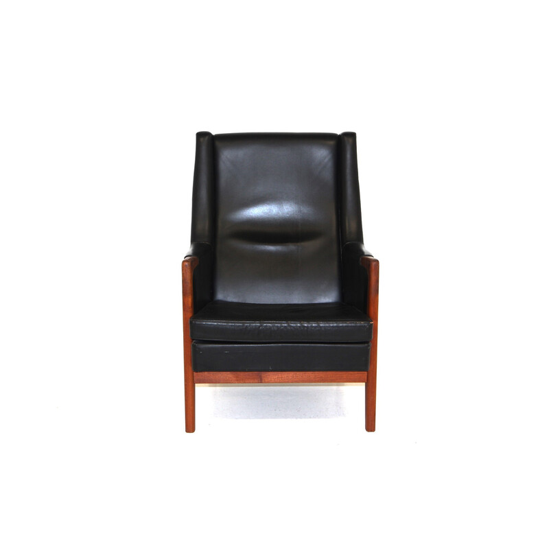 Vintage leather armchair by Karl Erik Ekselius, Sweden 1960