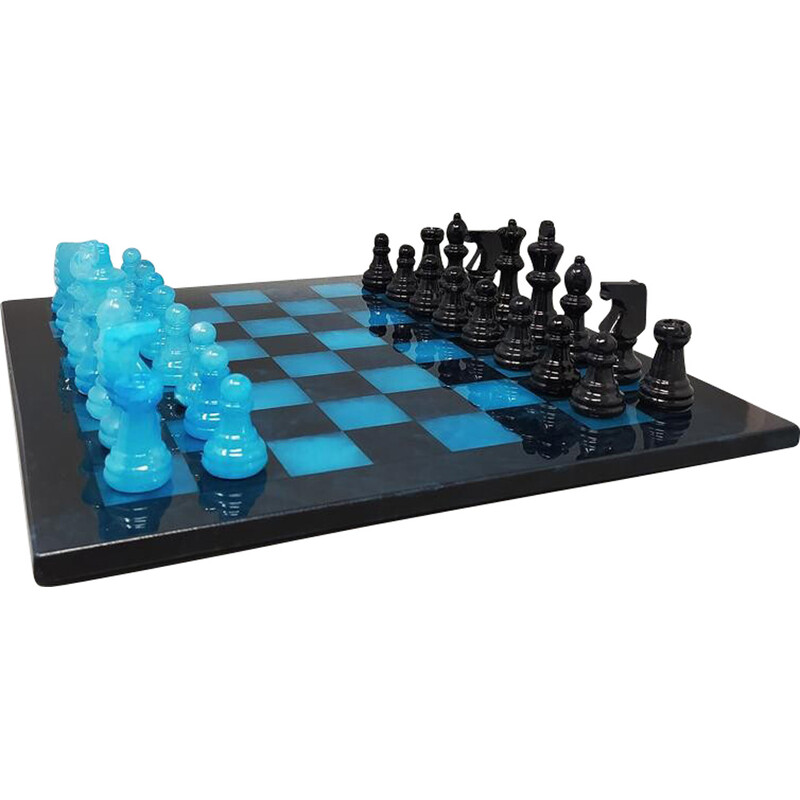 Jeu d'échecs vintage - bleu
