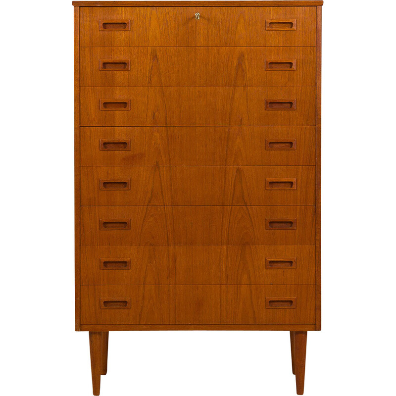 Vintage Danish teak chest of 8 drawers, 1960s