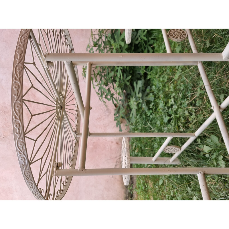 Vintage white metal garden table, 1960