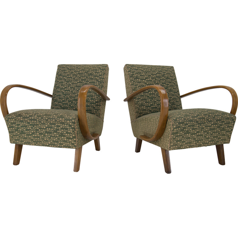 Pair of vintage armchairs by Jindrich Halabala, 1950s