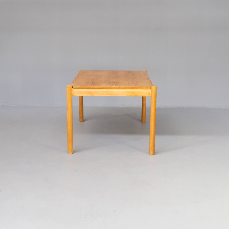 Vintage oakwood veneer scandinavian dining table by Vico Magistretti