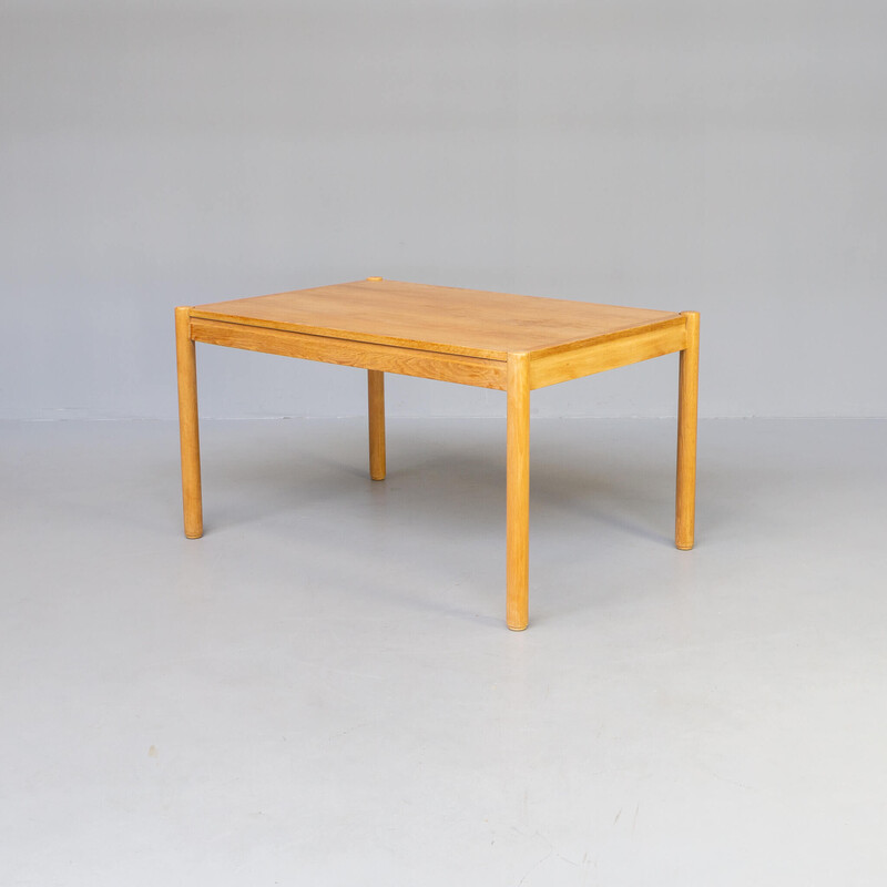 Table scandinave vintage en placage de bois de chêne par Vico Magistretti