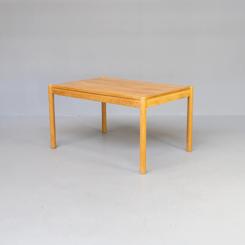 Vintage oakwood veneer scandinavian dining table by Vico Magistretti