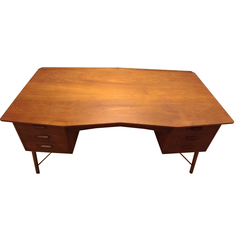 Danish teak and beech desk -1950s