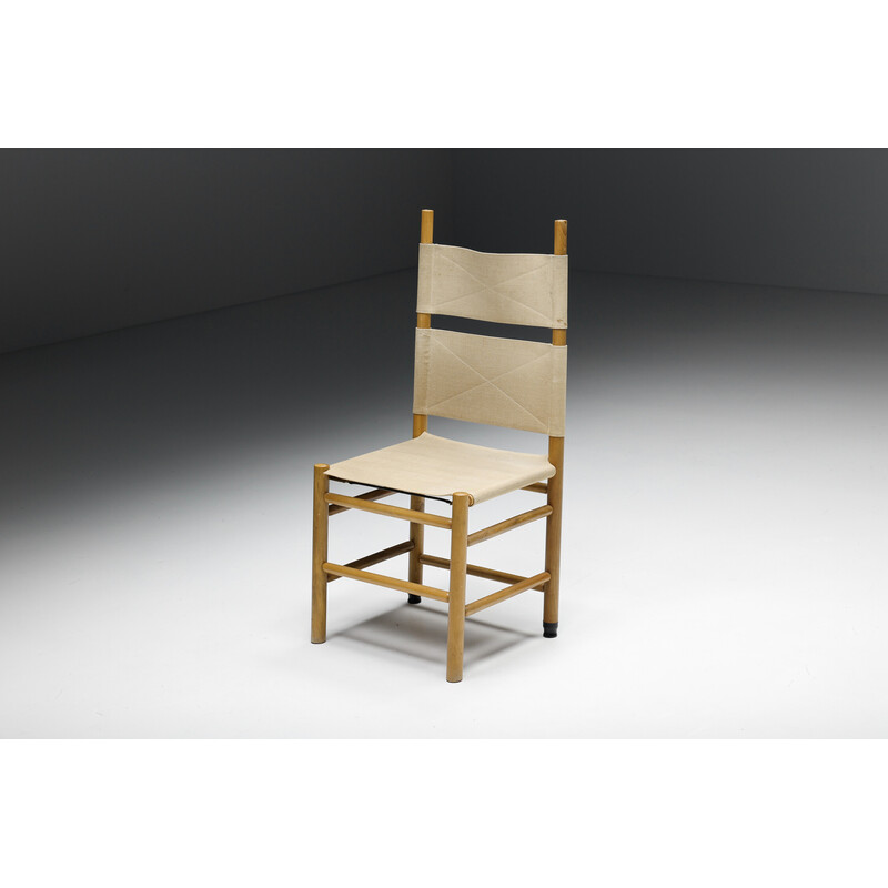 Vintage-Stuhl aus Holz und Stoff von Afra und Tobia Scarpa, 1970
