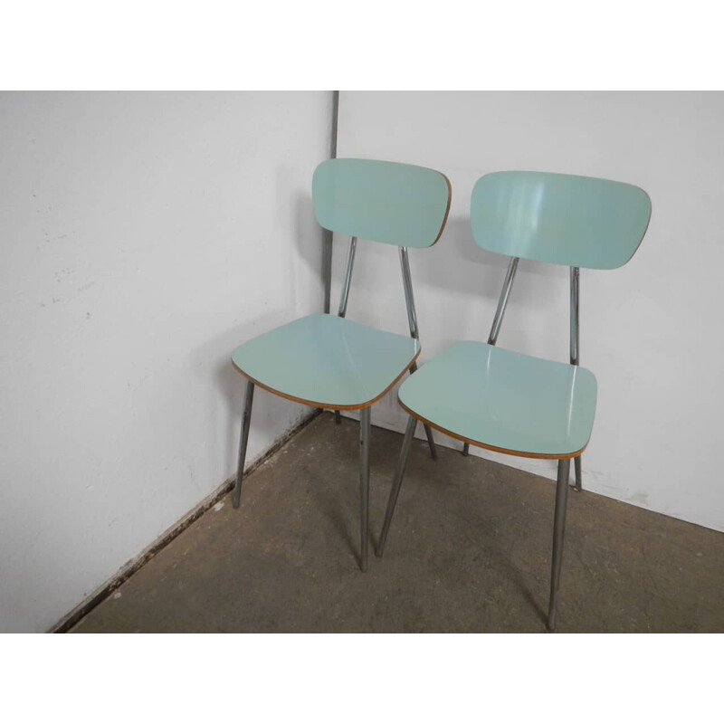 Pair of vintage chairs in compressed wood