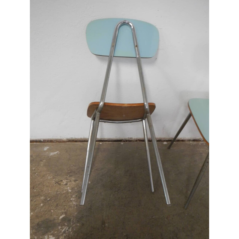 Paire de chaises vintage en bois compressé