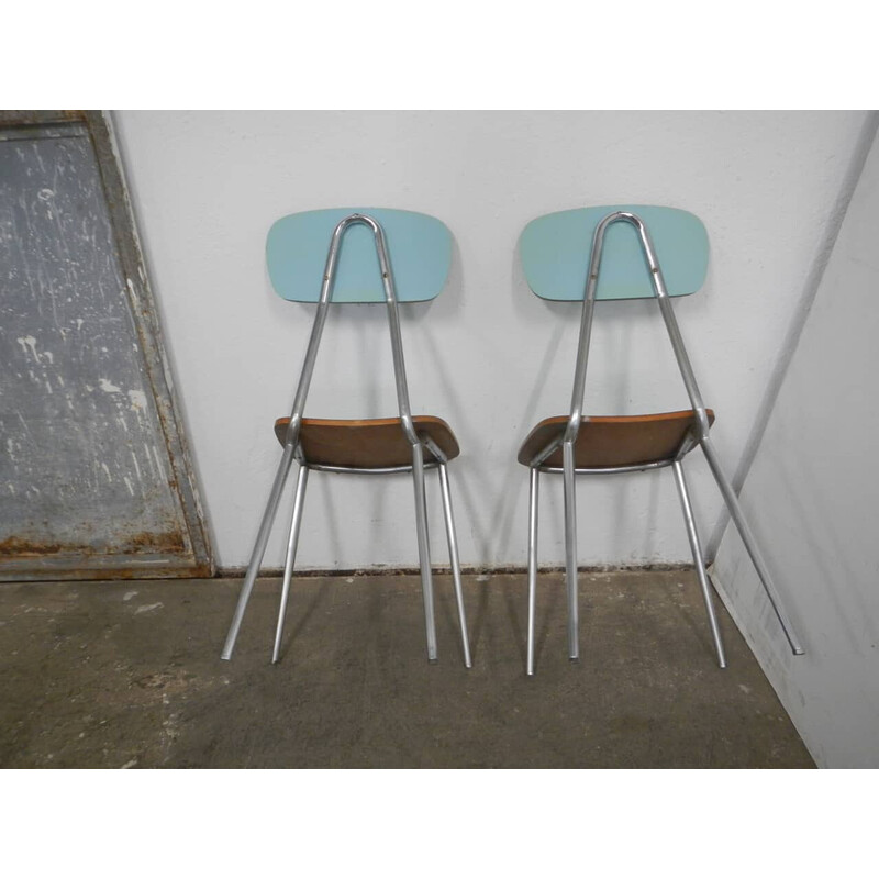 Par de cadeiras vintage em madeira comprimida