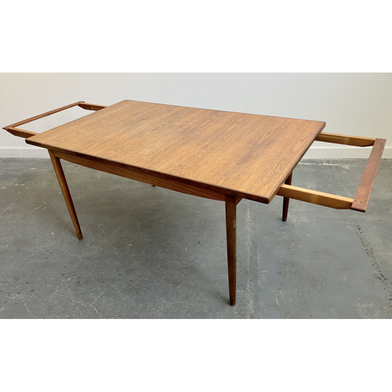 Mesa rectangular de teca vintage, 1970