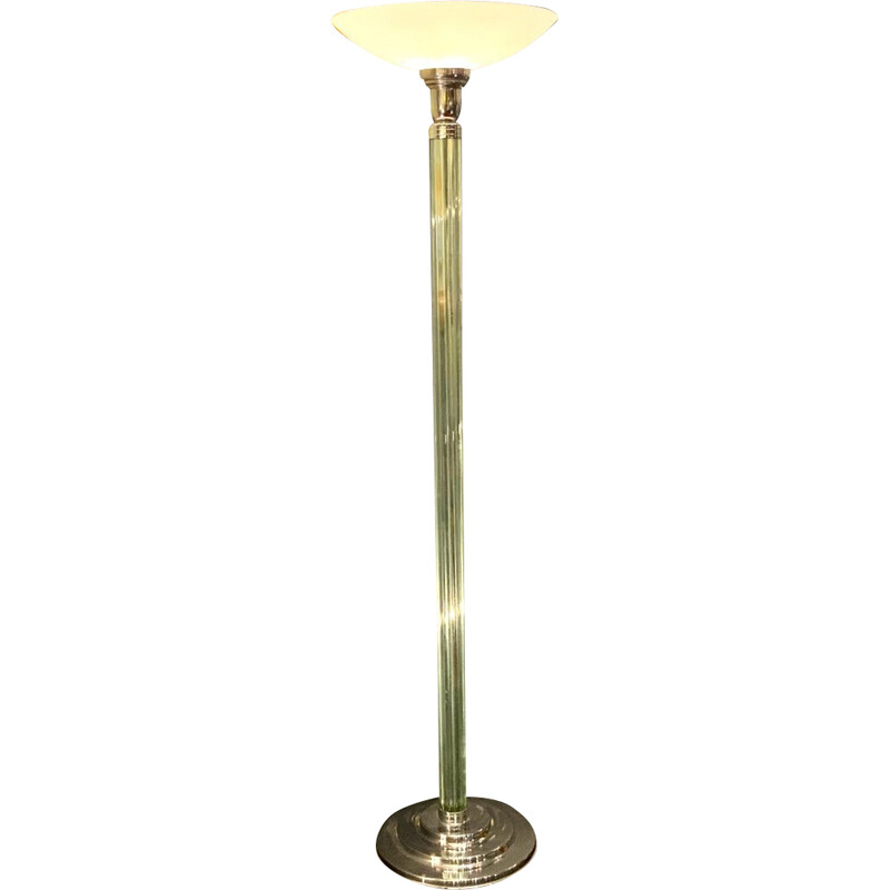 Vintage floor lamp in chrome and glass