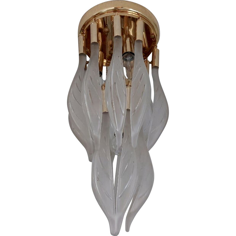 Vintage ceiling lamp in Murano glass by Franco Luce, 1980s