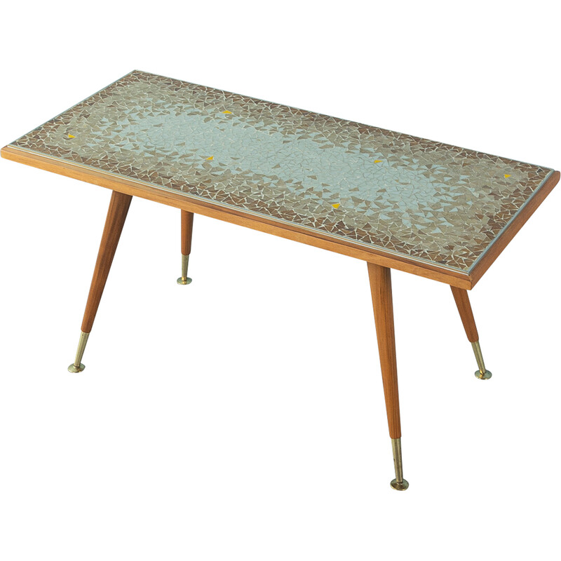 Table basse vintage en mosaïque par Ilse Möbel, Allemagne 1950