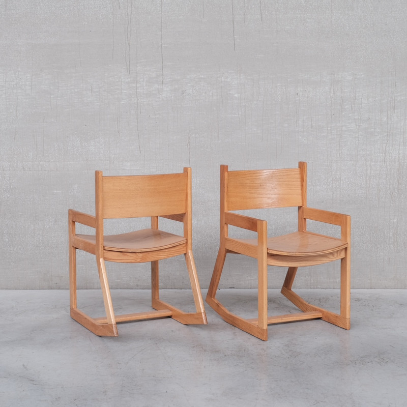 Paire de chaises à bascule vintage modernistes, Hollande 1980