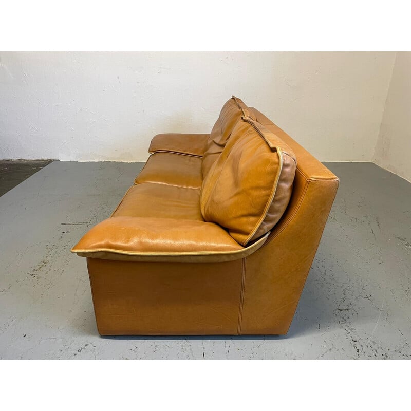 Vintage-Sofa aus braunem Leder von Roche Bobois, Frankreich 1970