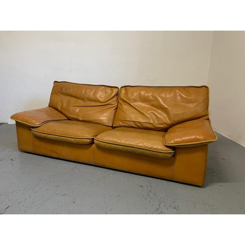 Vintage-Sofa aus braunem Leder von Roche Bobois, Frankreich 1970