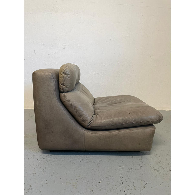 Ensemble de salon vintage en cuir et bois par Walter Knoll, Allemagne 1970