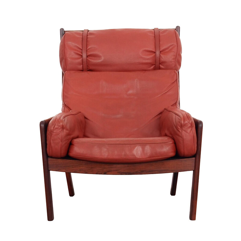 Vintage Deense rozenhouten fauteuil van Erik Ole Jørgensen voor Georg Jørgensen en Søn, 1960