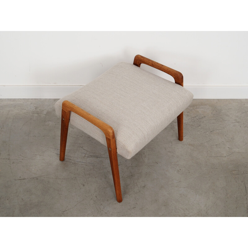 Oakwood vintage footrest with upholstery, Denmark 1970s